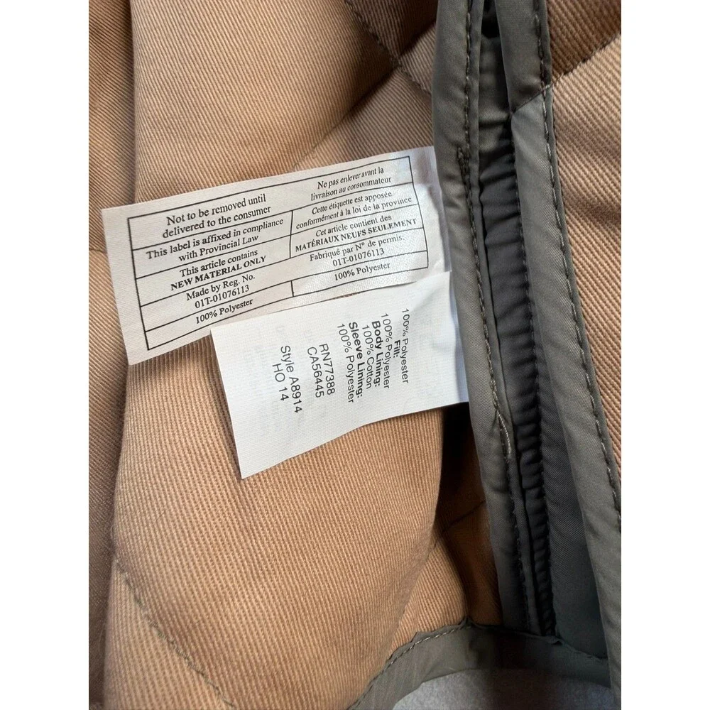 J crew Walker Quilted bomber Jacket Olive Tan khaki size M